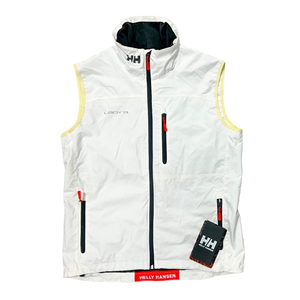 Helly Hansen White Shell Vest with Black & Red Accents